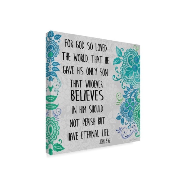 Jean Plout 'Paisley Bible Verse 1' Canvas Art,24x24